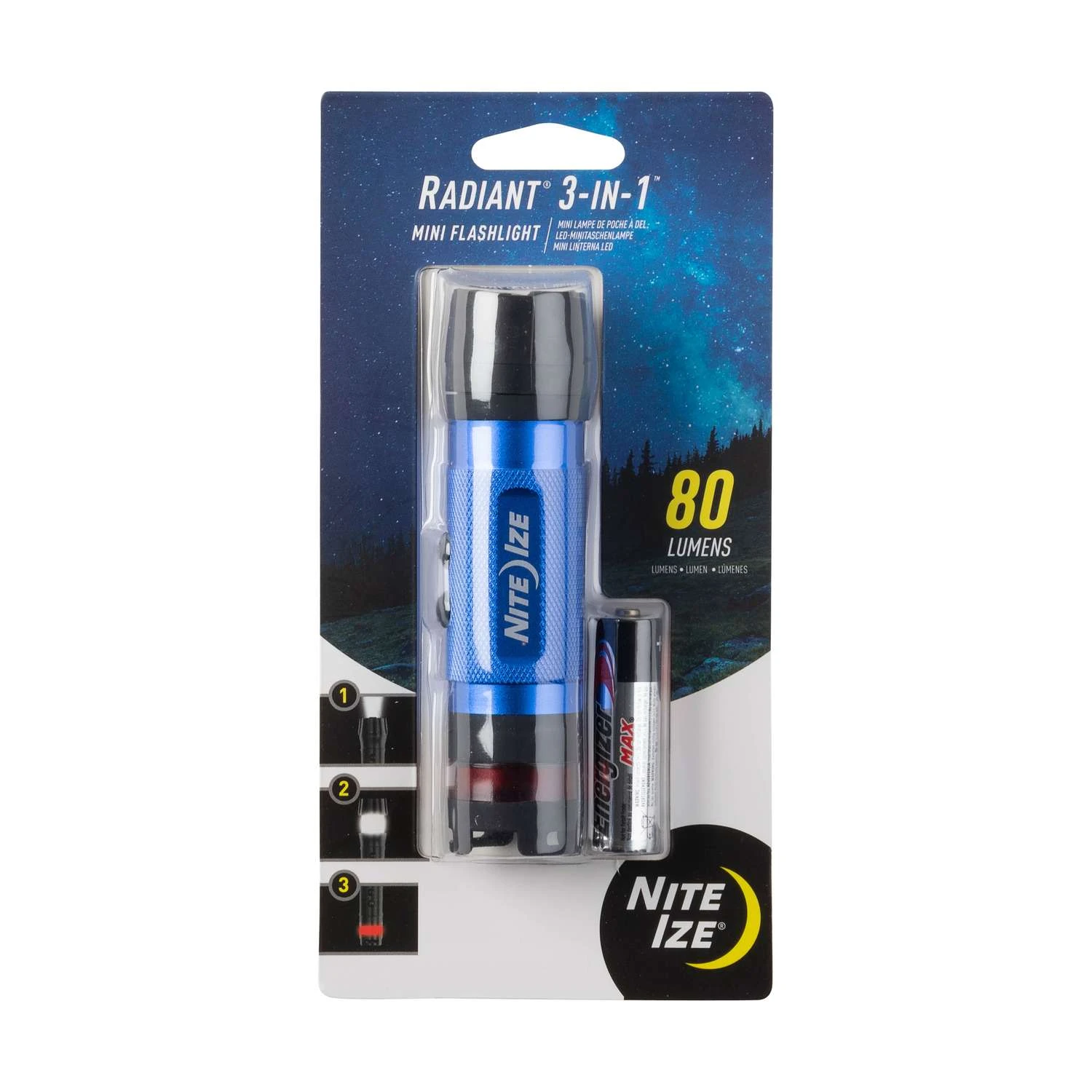 Nite Ize Radiant 80 Lm Blue LED Mini Flashlight AA Battery 5 Nite Ize Radiant 80 Lm Blue LED Mini Flashlight AA Battery - Image 3