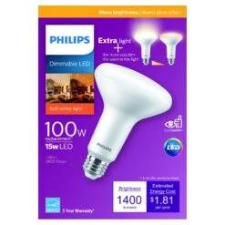 Philips BR30 E26 (Medium) LED Bulb Soft White 100 Watt Equivalence 1 Pk
