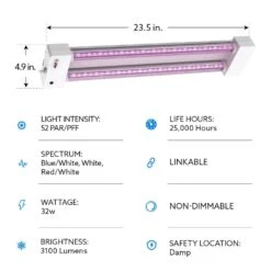 Feit LED Square Connector LED Grow Light Color Changing 32 Watt Equivalence 1 Pk -Luminexm Store c392a582 7f9d 4a73 86c8 a35614e55c07