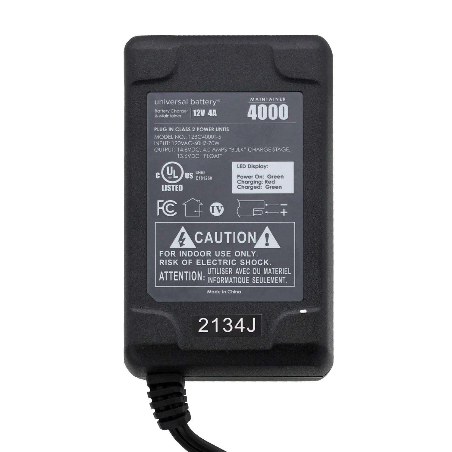 UPG Lithium Phosphate 12 V 4 Ah LFP And SLA Charger 1 Pk 4 UPG Lithium Phosphate 12 V 4 Ah LFP And SLA Charger 1 Pk - Image 2