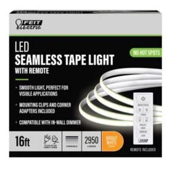 Feit LED 16 Ft. L Bright White Plug-In LED Tape Light 1 Pk