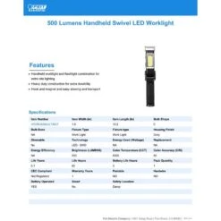 Feit 500 Lm LED Battery Handheld Work Light -Luminexm Store ca03c225 58be 4486 9529 535bc89dc4bc