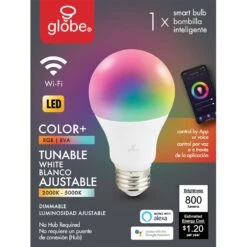 Globe Electric Wi-Fi Smart Home A19 E26 (Medium) LED Bulb Color Changing 60 Watt Equivalence 1 Pk -Luminexm Store cfebb848 2e39 4944 a6c9 db73b8f77b23
