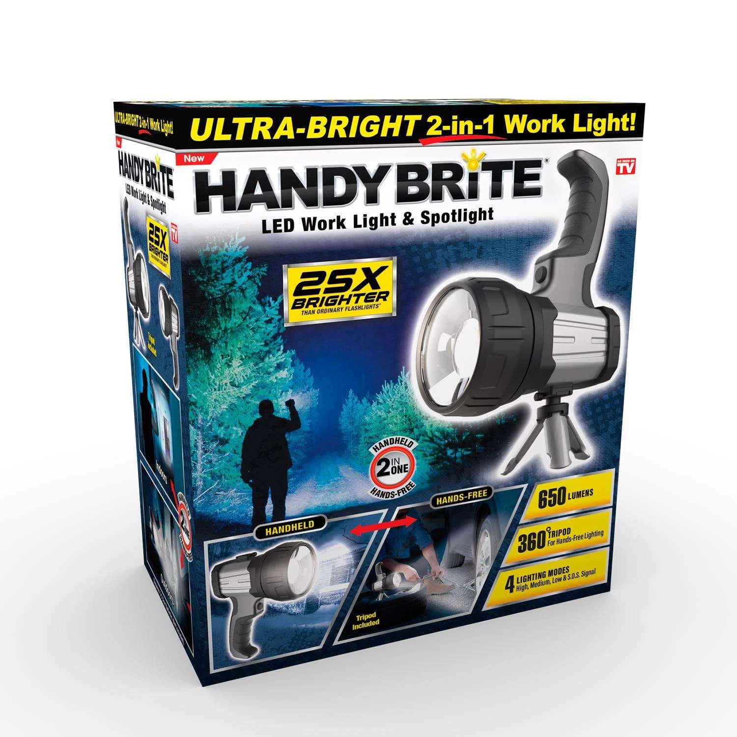 Handy Brite 650 Lm LED Battery Handheld Work Light W/Tripod 3 Handy Brite 650 Lm LED Battery Handheld Work Light W/Tripod