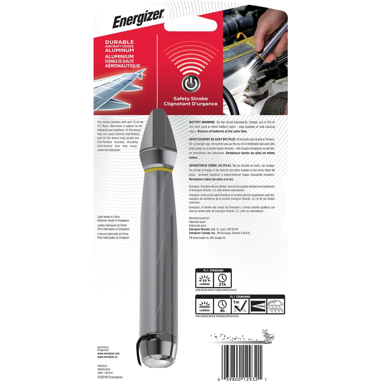 Energizer 400 Lm Gray LED Flashlight AA Battery 4 Energizer 400 Lm Gray LED Flashlight AA Battery - Image 2