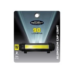 Police Security Cap Light 90 Lm Black LED Cap Light AA Battery