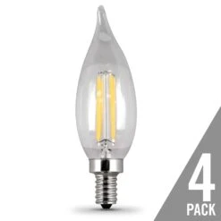 Feit Enhance CA10 (Flame Tip) E12 (Candelabra) Filament LED Bulb Soft White 40 Watt Equivalence 4 Pk 6 Feit Enhance CA10 (Flame Tip) E12 (Candelabra) Filament LED Bulb Soft White 40 Watt Equivalence 4 Pk -Luminexm Store e73af01a 4874 4f8c 9f99 9852f6e95d67
