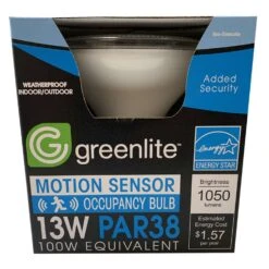 Greenlite PAR38 E26 (Medium) LED Motion Activated Bulb Bright White 100 Watt Equivalence 1 Pk -Luminexm Store e901ffc8 c245 4269 b9b4 b83664781b4f