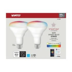 Satco Starfish BR30 E26 (Medium) Smart-Enabled LED Bulb Tunable White/Color Changing 65 Watt Equival -Luminexm Store ebc79daf 096d 4a52 b7ba 8f92343ec990