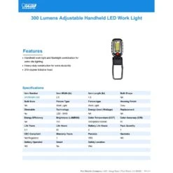 Feit 300 Lm LED Battery Handheld Work Light -Luminexm Store ec941079 0795 4db9 91c3 be0ae5e60548