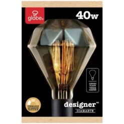 Globe Electric Designer Diamante 40 W BR30 Decorative Incandescent Bulb E26 (Medium) Amber 1 Pk