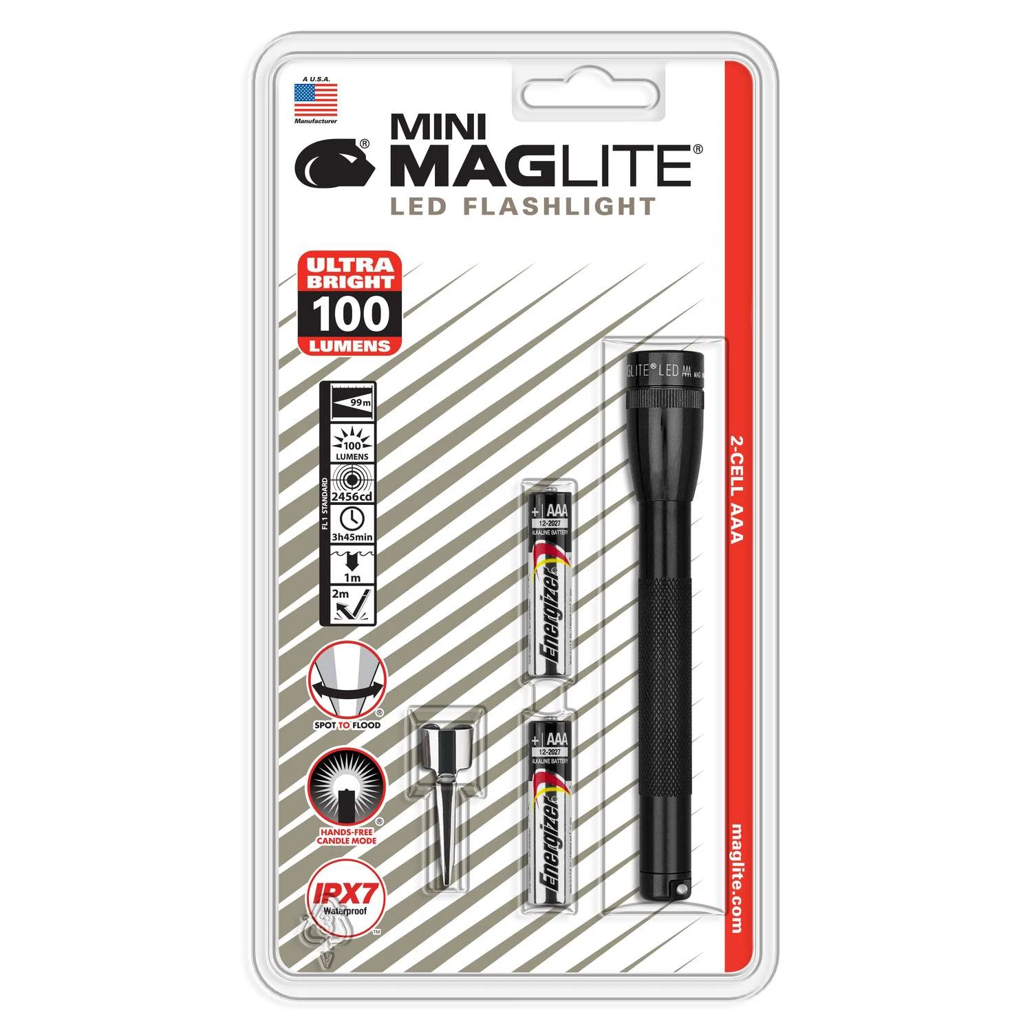 Maglite Mini 100 Lm Black LED Flashlight AAA Battery 3 Maglite Mini 100 Lm Black LED Flashlight AAA Battery