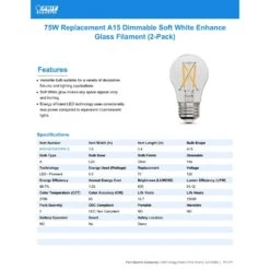Feit LED A15 E26 (Medium) LED Light Bulb Soft White 75 Watt Equivalence 2 Pk -Luminexm Store f1630671 3dc9 4fd5 acf7 06070849aa47