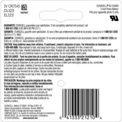 Duracell Lithium 123 3 V 1470 Ah Camera Battery DL123AB2PK 2 Pk -Luminexm Store f1ca9538 209f 4505 af9a 91633141530c