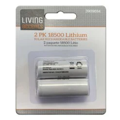 Living Accents Lithium Phosphate 18500 3.2 V 1000 Ah Solar Rechargeable Battery 2 Pk