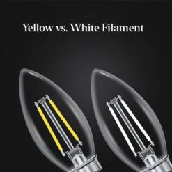 Feit White Filament BA10 E12 (Candelabra) Filament LED Bulb Daylight 60 Watt Equivalence 2 Pk -Luminexm Store fd81cfa9 5237 4fc8 bcf4 621d17799883