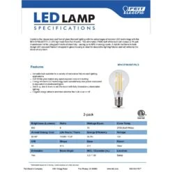 Feit LED A15 E17 (Intermediate) Filament LED Bulb Soft White 75 Watt Equivalence 2 Pk -Luminexm Store fe95af98 d145 4ae1 abad 32fc12b70f75